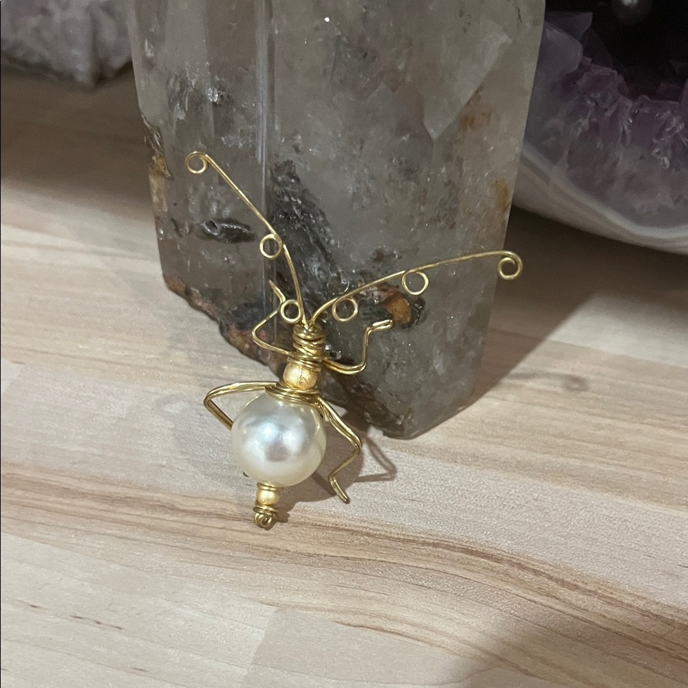 Gold and Pearl Insect Brooch by Renate Favour